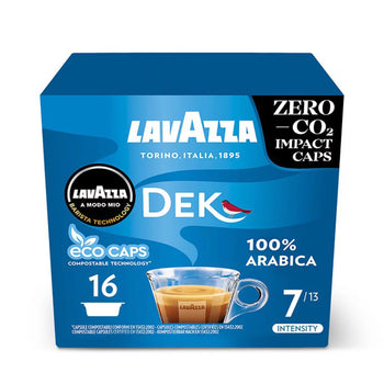 Lavazza A MODO MIO ECO CAPS Compostable Cápsulas de café Dek Cremoso 16 por paquete