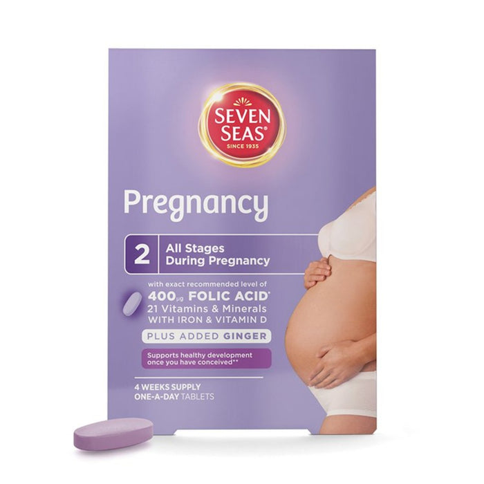 Siete Seas Vitaminas de embarazo con ácido fólico 28 tabletas 28 por paquete