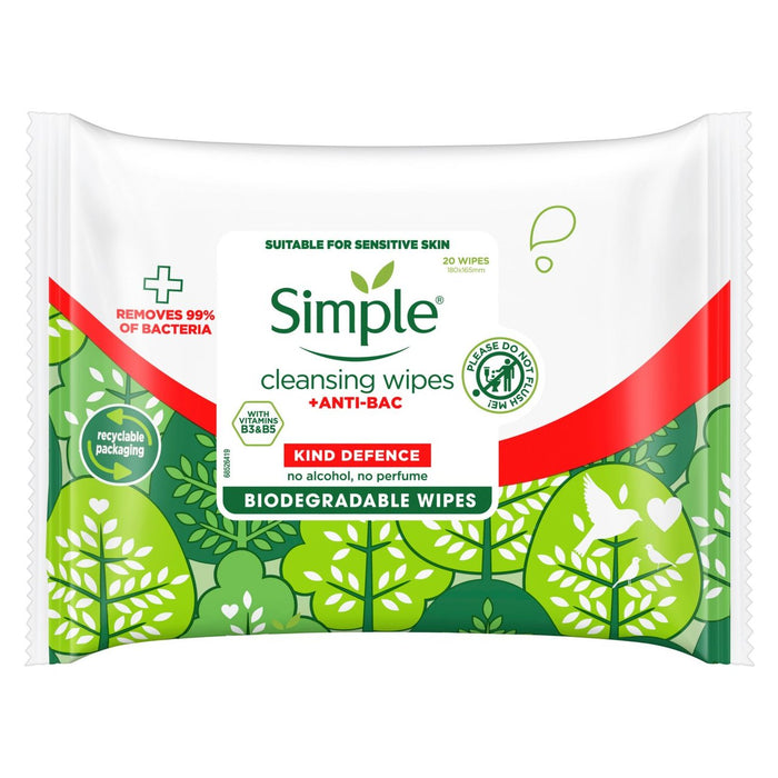 Simple Antibac Wipes 20 par pack