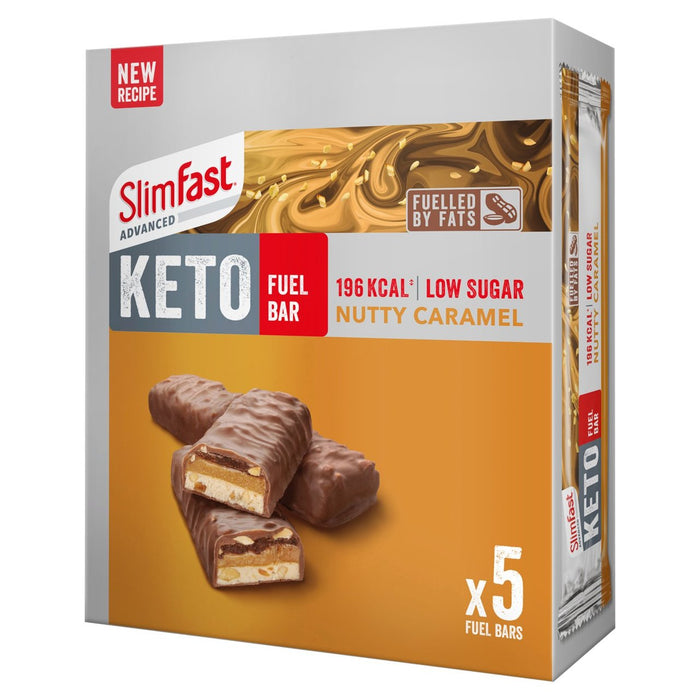 SlimFast Advanced Nutty Caramel Keto Fuel Bar Multipack 5 x 46g
