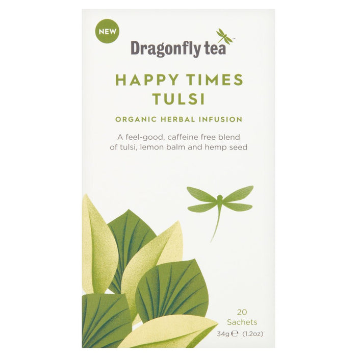 Dragonfly Times felices orgánicos Tulsi 20 por paquete