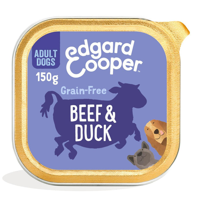 Edgard & Cooper Alimentos para perros húmedos de grano para adultos con carne de res y pato 150G