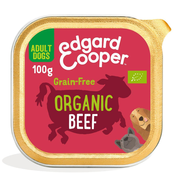 Edgard & Cooper Adult Grain Free Wet Chog Aliments avec du bœuf biologique 100g