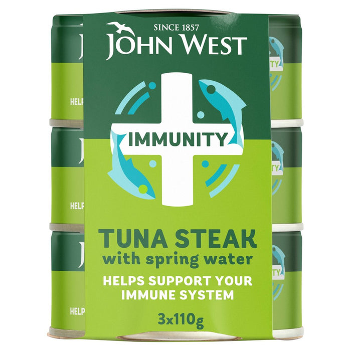John West Inmunity No Drain Tuna Steak con Springwater 3 x 110G
