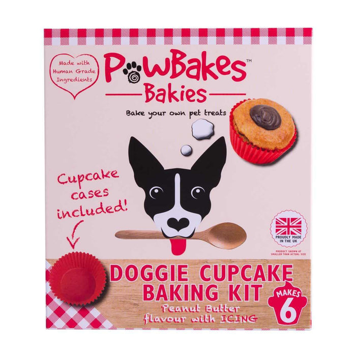 Pawbakes Bakies Kit de cuisson de cupcakes pour levrette avec beurre d'arachide avec gâteau