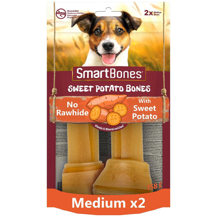 Smartbones 2 mittlere Süßkartoffel rohe Bone Dog behandelt 158g