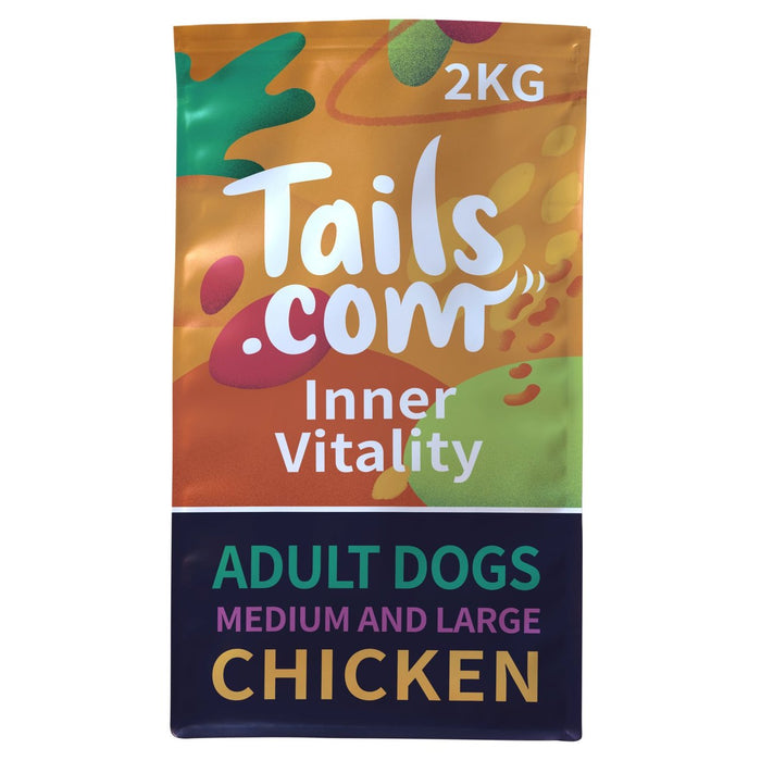 Tails.com Vitalidad interna Mediana y gran perro adulto Del alimento seco pollo 2 kg