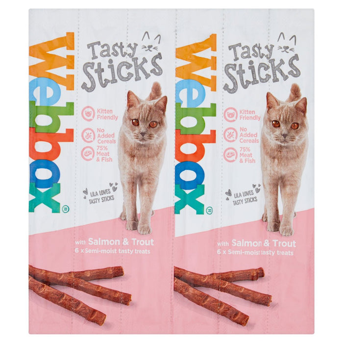 Webbox Cats Delight Tasty Sticks con salmón y trutas de gato 30G
