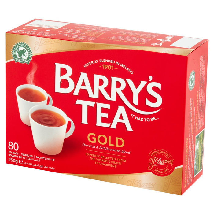 Barry's Tea Gold Blend Bolsas de té 80 por paquete 