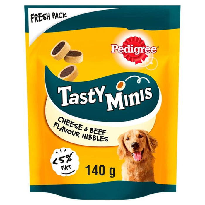 Pedigree Tasty Minis Dog para el perro adulto Nibbles Cheesy Cheese & Beef 140G