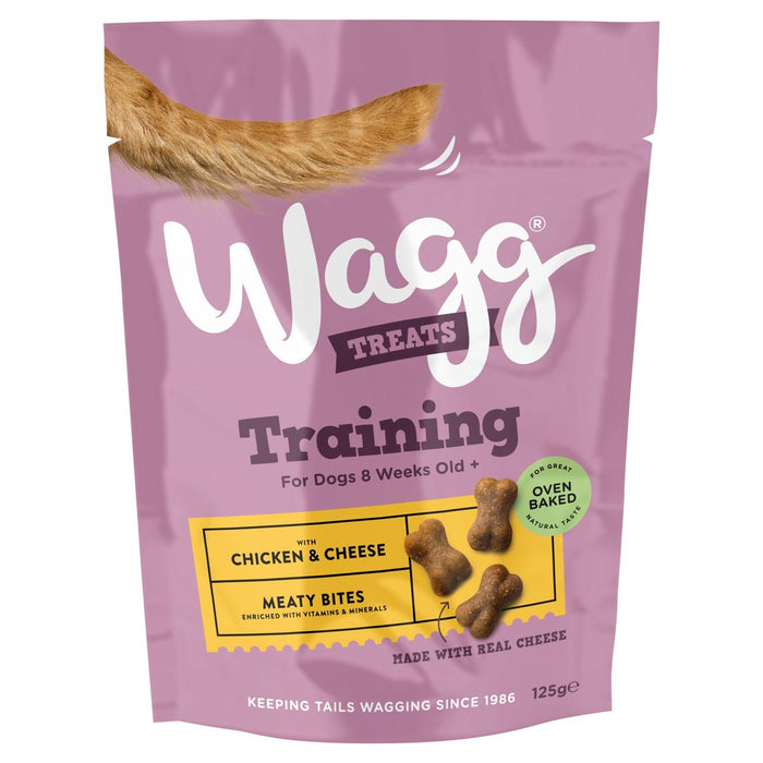 Traitement pour chiens d'entraînement WAGG avec poulet et fromage 125g